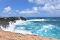 Tumultuous Crashing Waves Near Andicuri Beach in Aruba Royalty Free Stock Photo