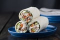 Tuna burritos with avocado tomato and mayonnaise