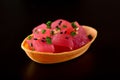 Tuna canape isolated