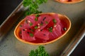 Tuna canapes plate