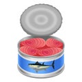 Tuna canned goods mockup, realistic style Royalty Free Stock Photo