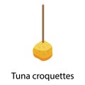 Tuna croquettes icon, isometric style