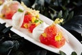 Tuna Fillet, Parmesan Cheese and Tomato Water Jelly Royalty Free Stock Photo