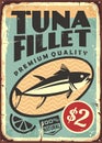 Tuna fillet premium quality seafood sign Royalty Free Stock Photo