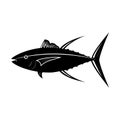 Tuna fish, black stencil silhouette vector illustration icon Royalty Free Stock Photo