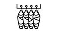 tuna fish carcasses line icon animation