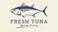 Drawing big tuna fish illustration