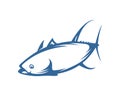 Tuna fish logo vector design template, Silhouette Tuna fish logo, Illustration Royalty Free Stock Photo