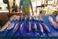 Tuna fish stall in Waisai, Indonesia