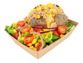 Tuna Fish And Sweetcorn Filled Baked Potato Royalty Free Stock Photo