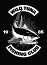 Tuna Fishing Club T-Shirt Design Illustration Vintage Royalty Free Stock Photo