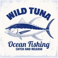 Tuna Fishing Vintage Shirt Design Royalty Free Stock Photo