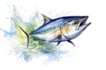 tuna jumping out of water, ai generated Royalty Free Stock Photo