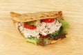 Tuna mayonnaise in a flatbread