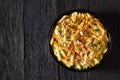 Tuna Mornay in baking dish, top view Royalty Free Stock Photo