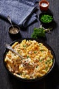 Tuna Mornay in baking dish, top view Royalty Free Stock Photo