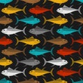 Tuna pattern seamless. tunny Seafood fish background. vector texture