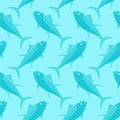 Tuna pattern seamless. tunny Seafood fish background. vector texture