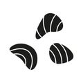 Tuna pieces silhouette icon. Black simple pictogram of part of fish Royalty Free Stock Photo