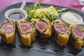 Tuna in puff pastry Royalty Free Stock Photo
