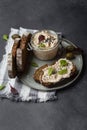 Tuna rillettes with cream cheese and anchovies Royalty Free Stock Photo