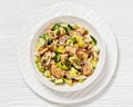 tuna salad with avocado, onion, cucumber, capers Royalty Free Stock Photo