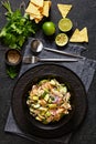 tuna salad with avocado, onion, cucumber, capers Royalty Free Stock Photo