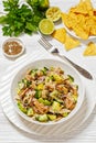 tuna salad with avocado, onion, cucumber, capers Royalty Free Stock Photo