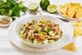 tuna salad with avocado, onion, cucumber, capers Royalty Free Stock Photo