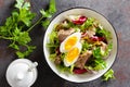 Tuna salad in bowl. Mediterranean food. Fresh salad with canned tuna fish. Healthy diet food Royalty Free Stock Photo