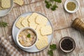 Tuna salad with butter cracker on a plate,snack food Royalty Free Stock Photo
