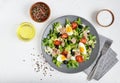 Tuna Salad Cabbage Arugula Oil Pepper Tomatoes Cherry Eggs Royalty Free Stock Photo