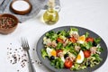 Tuna Salad Cabbage Arugula Oil Pepper Tomatoes Cherry Eggs Royalty Free Stock Photo