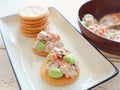 Tuna salad with cracker Royalty Free Stock Photo