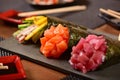 Three temaki sushis Royalty Free Stock Photo