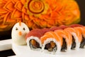 Tuna and Salmon Roll Royalty Free Stock Photo