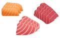 Tuna and salmon sashimi