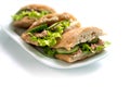 Tuna sandwiches with lettuce