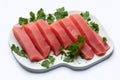 Tuna sashimi isolated on white background Royalty Free Stock Photo