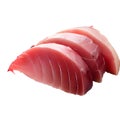 Tuna sashimi isolated on white background. Raw tuna fish AI-Generated Royalty Free Stock Photo