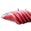 Tuna sashimi isolated on white background. Raw tuna fish AI-Generated Royalty Free Stock Photo