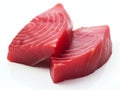 Tuna sashimi isolated on white background. Raw tuna fish. Made with Generative AI Royalty Free Stock Photo