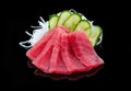 Tuna sashimi over black background, Royalty Free Stock Photo