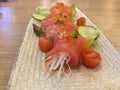 Tuna Sashimi with radish. Japanese food. Delicious . Royalty Free Stock Photo