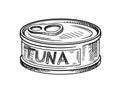 Tuna seafood vector linear Royalty Free Stock Photo