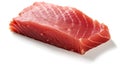 Tuna slice of fresh raw fish isolated on white background. Generative Ai Royalty Free Stock Photo