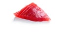 Tuna slice of fresh raw fish isolated on white background. Generative Ai Royalty Free Stock Photo