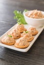 tuna spread with cracker Royalty Free Stock Photo