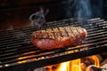 tuna steak on a grill, sesame seeds visibly charring Royalty Free Stock Photo