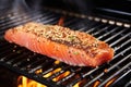 tuna steak on a grill, sesame seeds visibly charring Royalty Free Stock Photo